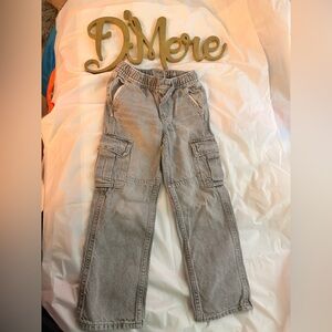 Gap Kids Boys Size 5 Pull-On Jogger Jeans Gray Denim Cargo Pocket